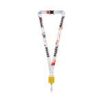 Custom made polyester lanyard met badgehouder voor sublimatie kleur geel