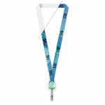 Custom made polyester lanyard met badgehouder voor sublimatie kleur groene fles weergave met bedrukking