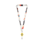 Custom made RPET lanyard met badgehouder voor sublimatie kleur geel