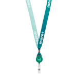 Custom made RPET lanyard met badgehouder en metalen detail kleur groene fles vijfde weergave