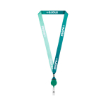 Custom made RPET lanyard met badgehouder en metalen detail kleur groene fles derde weergave