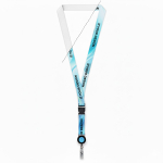 Custom made lanyard voor sublimatie met afneembare badgehouder kleur zwart weergave met bedrukking