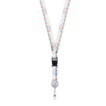 Custom made lanyard voor sublimatie met afneembare badgehouder kleur wit vijfde weergave