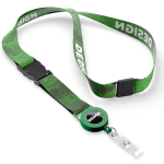 Custom made lanyard voor sublimatie met afneembare badgehouder kleur groene fles
