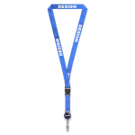 Custom made lanyard voor sublimatie met afneembare badgehouder kleur ultramarijn blauw