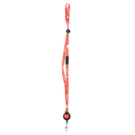 Verstelbare smalle polyester lanyard met uitschuifbare karabijnhaak kleur wit