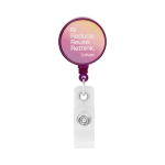 Custom made ronde intrekbare badgehouder, personaliseerbaar ⌀2.8 kleur paars