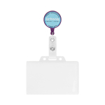 Custom made ronde intrekbare badgehouder, personaliseerbaar ⌀2.8 kleur paars