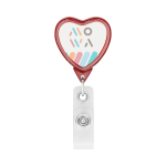 Custom made hartvormige intrekbare badgehouder kleur rood