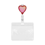 Custom made hartvormige intrekbare badgehouder kleur rood