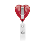 Custom made hartvormige intrekbare badgehouder kleur rood derde weergave