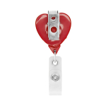 Custom made hartvormige intrekbare badgehouder kleur rood derde weergave