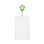 Custom made stervormige intrekbare badgehouder kleur groene fles