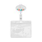 Custom made ovale intrekbare badgehouder kleur wit