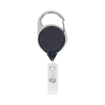 Custom made ronde intrekbare badgehouder met karabijnhaak en clip kleur zwart derde weergave