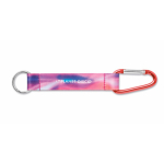 Custom made sleutelhanger van RPET met karabijnhaak voor sublimatie kleur rood