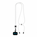 Custom made verstelbare polyester lanyard voor de mobiel kleur wit weergave met bedrukking