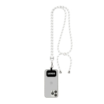 Custom made verstelbare tweekleurige lanyard van RPET voor de mobiel kleur wit