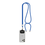 Custom made verstelbare tweekleurige lanyard van RPET voor de mobiel kleur koningsblauw