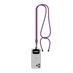 Custom made verstelbare tweekleurige lanyard van RPET voor de mobiel kleur paars