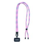 Custom made mobielhouder van polyester met 2 haken en ophangpatch kleur wit