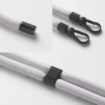 Custom made mobielhouder van polyester met 2 haken en ophangpatch kleur wit vijfde weergave