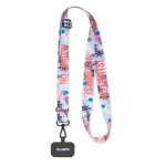 Custom made lanyard voor de smartphone met ophangpatch kleur wit