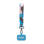 Custom made polsband lanyard voor mobiel met personaliseerbare patch kleur wit