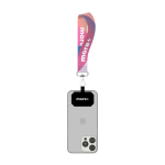 Custom made polsband lanyard voor mobiel met personaliseerbare patch kleur wit