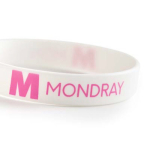 Voordelige siliconen armband 12 mm kleur wit