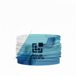 Custom made multifunctionele polyester nekwarmers kleur wit weergave met bedrukking