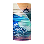 Multifunctionele nekwarmer van gerecycled polyester kleur wit