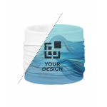 Nekwarmer van RPET, 100% personaliseerbaar kleur wit weergave met bedrukking