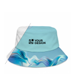 Polyester muts 150 g/m², aan beide kanten personaliseerbaar kleur wit weergave met bedrukking