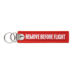 Geborduurd polyester label met dubbele ring, customizebaar kleur rood