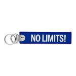Geborduurde polyester sleutelhanger met dubbele ring, te bedrukken kleur koningsblauw