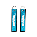 Polyester label met ring, sleutelhanger, met eigen ontwerp kleur zwart