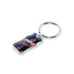 Sleutelhanger van metaal in mouwloos sportshirtvorm, customizebaar kleur wit