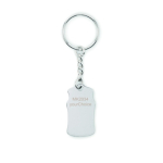 Sleutelhanger van metaal in mouwloos sportshirtvorm, customizebaar kleur wit derde weergave