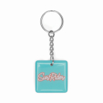 Vierkante PVC-sleutelhanger met NFC, aanpasbaar kleur wit