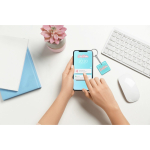 Vierkante PVC-sleutelhanger met NFC, aanpasbaar kleur wit