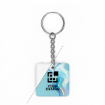 Vierkante PVC-sleutelhanger met NFC, aanpasbaar kleur wit weergave met bedrukking