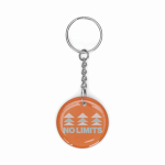 Ronde PVC-sleutelhanger met NFC, te voorzien van logo kleur wit