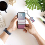 PVC-sleutelhanger in eigen vorm met NFC, met eigen ontwerp kleur wit