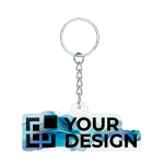 PVC-sleutelhanger in eigen vorm met NFC, met eigen ontwerp kleur wit weergave met bedrukking