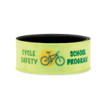 Reflecterende polsband zilver of geel, te bedrukken kleur neon geel