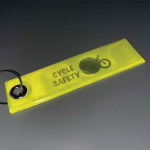Rechthoekige veiligheidssleutelhanger reflecterend, te bedrukken kleur neon geel