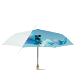 Opvouwbare paraplu Ø95 met hoes, 100% te personaliseren kleur wit weergave met bedrukking