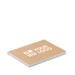 Zelfklevende notitieblokjes van gerecycled papier, softcover, EU-made kleur wit weergave met bedrukking