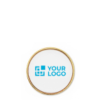 Op maat gemaakte ronde metalen pin om in kleur te personaliseren kleur goud weergave met bedrukking